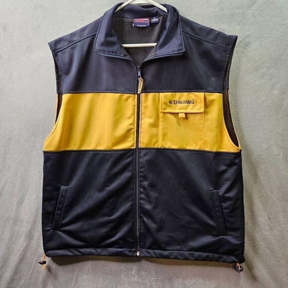 Spalding Other - Vtg Spalding Athletic Apparel Vest Mens XL Blue Full Zip Basketball Sportswear